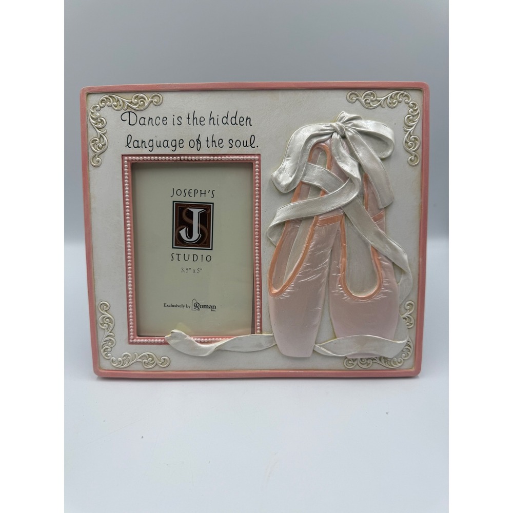 Josephs Studio Roman Inc Ballerina Picture Frame 3.5x5 Dance Quote Pink Shoes